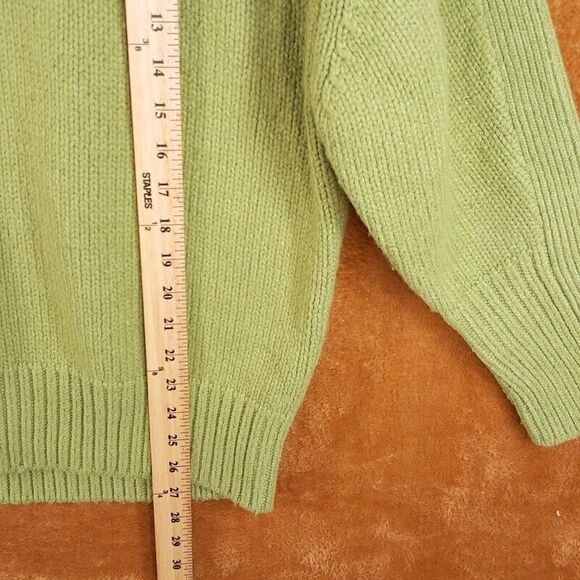 MOUSSY Womens Sweater Free Size Green Pullover Turtleneck Chunky Knit Thumbhole - Picture 6 of 7